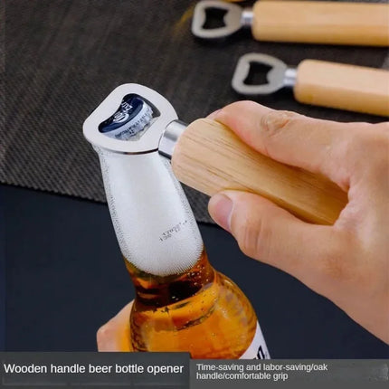 1-40PCS Wooden Handle Beer Bottle OpenerWooden Beer Bottle OpenerSolid Wood Beer Bottle OpenerStainless Steel Beer Bottle Opener