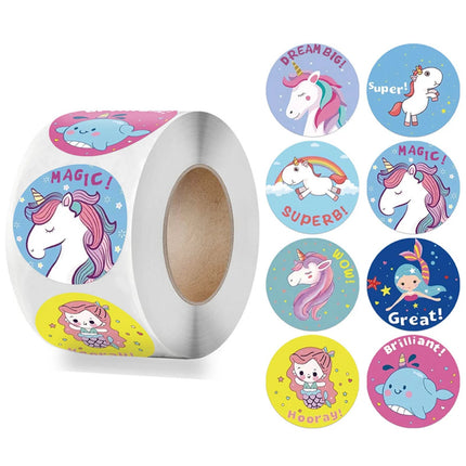 100-500pcs Cute Reward Stickers Roll with Word Motivational Stickers for School Teacher Kids Student Stationery Stickers Kids