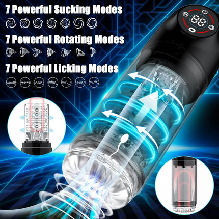 7 Rotating Sucking Water SPA Automatic Male Masturbator Cup Real Pussy Blowjob Machine Adult Masturbation Sex Toys For Men Male