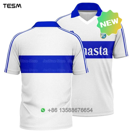 TESM Summer POLO Shirt Men Summer Sports V-neck T-shirt Street Trendy Short Sleeve 3D HD Print T-shirt
