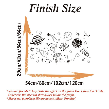 Large Planetary Meteor Space Themed Plant Wall Stickers Decals Constellation for Bedroom Playroom Decor
