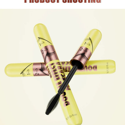 [Dual Brush Heads Brown Mascara] Waterproof Brown Mascara with Dual Brush Heads - Smudge-Proof, Clump-Free for Longer