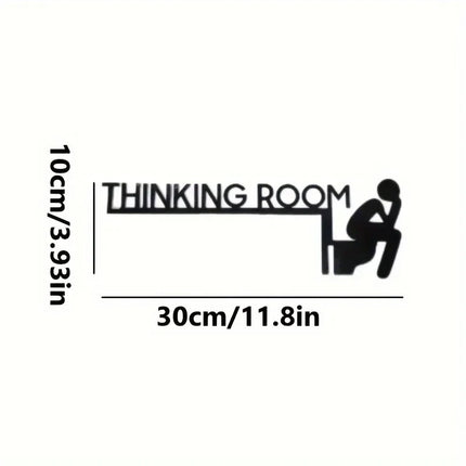 1pc Modern Wooden Toilet Door Sign Stylish Thinking Room Home Decor Artwork Decorative Door Frame Pendant Elegant Wall Ornament