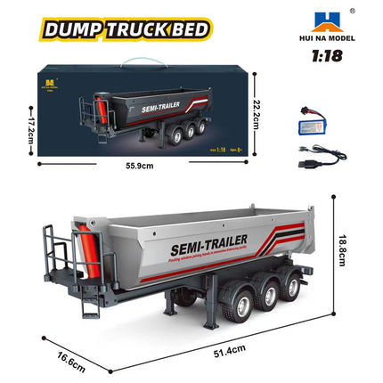 HUINA 1/18 19CH RC Truck 1501 770S Alloy Tractor 2.4G Remote Control Engineering Trailer Truck with Light and Sound Toys