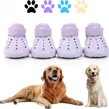 Reflective Strip Design Dog Shoes Animal Sandals for Hot Pavement Outdoor Dog Boot Non-Slip Waterproof Dog Booties EVA Pet Shoes