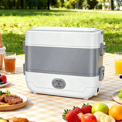 Multifunctional Electric Lunch Box Food Heater, Portable Leakproof Food Warmer Heater for Travel, Car and Home with 2 Layers