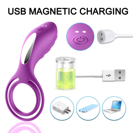 Cock Ring Penis Stimulator Massager Lasting Ejaculation Delay Vibration Cock Rings for Man Couple Ring Sex Erotic Adult Toy
