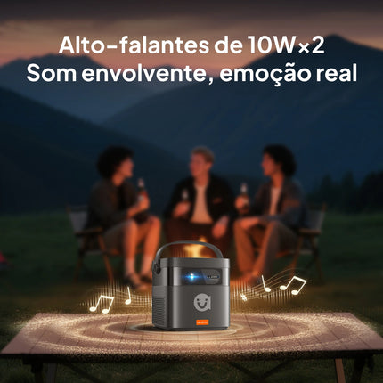 VEVSHAO V50 400ANSI DLP Projector Android 9.0 TOF Focus 3D Dual-band WiFi Bluetooth 5.0 15000mAh Battery Home Theater