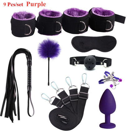 Sex Toys For Woman Men BDSM Bondage Set Under Mattress Erotic Restraint Handcuffs Ankle Cuffs Eye Mask Adults Games for Couples