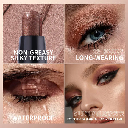 Pearl Shimmer Eyeshadow Stick Set, Waterproof and Long-lasting Eyeshadow Set with Easy Application Capabilities