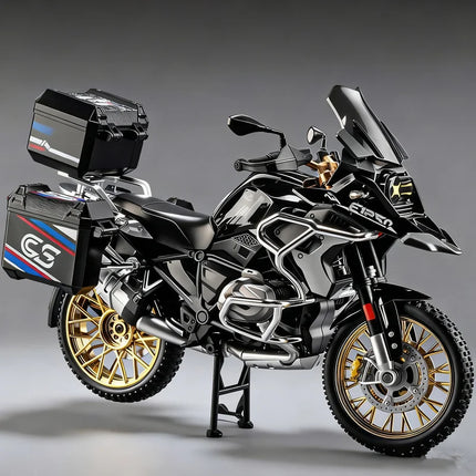 1/10 R1250 GS ADV Alloy Racing Motorcycle Diecast Street Sports Motorcycle Model Simulation Sound Light Collection Children Gift