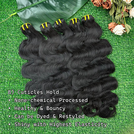 Body Wave Bundle 100% Human Hair 18 20 22 Inch Unprocessed Virgin Hair 3 4 Bundles Human Hair Extensions For Women Natural Color