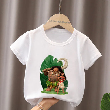 Hot Sale Moana Ocean Romance Princess Print Cute Kids T-Shirts Girls Clothes Baby Boys Short Sleeve T shirt Summer Children Tops