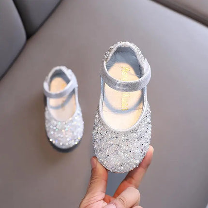 Autumn Girls Rhinestone Leather Shoes 2022 Spring Pearl Bow Princess Shoes Soft Children Baby Toddler Single Shoes G06