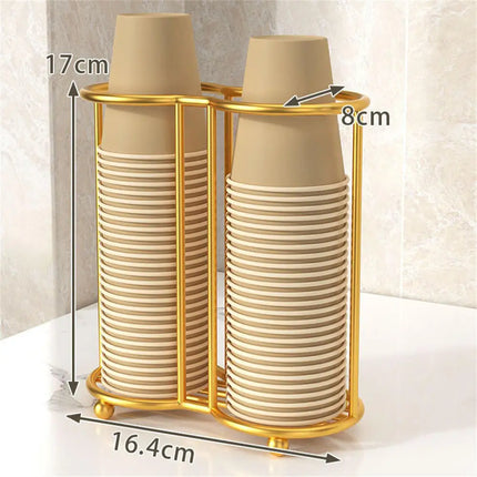 Disposable Cup Storage Holder Rack Shelf Water Tea Cups Wood Dispenser with Longer Stick Mug Display Stand Organizer Supplies