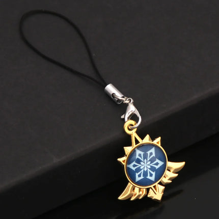 Game Genshin Impact Vision Keychain Luminous 7 Element Double Side Glass Pendant Eye Of Original Keyring Phone Charms Souvenir
