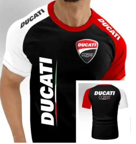 New Ducati Racing Race Men's T-shirt Printed Outdoor Sports Quick Drying Motorcycle Short Sleeved Daily Casual Plus Size T-shirt