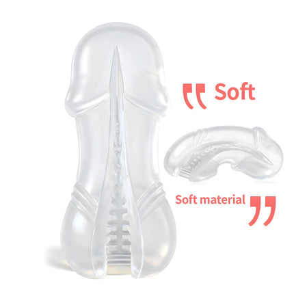 13cm Male Masturbator Transparent Jelly Artificial Vaginal Real Pussy for Men Penis Exerciser Cock Enlarger Suck Sex Toys Erotic