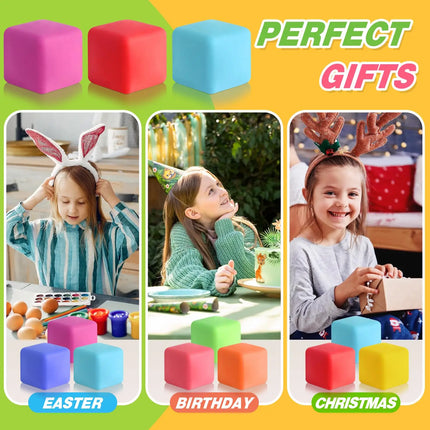 5-40Pcs Slow Rising Stress Cube Fidget Toys, Squishy Balls Sensory Fidget Toys for Kids Adults, Square Shape Fidgets