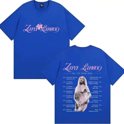 Zara Larsson Midnight Sun Global Tour Merch T-Shirt Men Women Album Poster Graphic Print Cotton Tees Neck Loose Oversized Tops