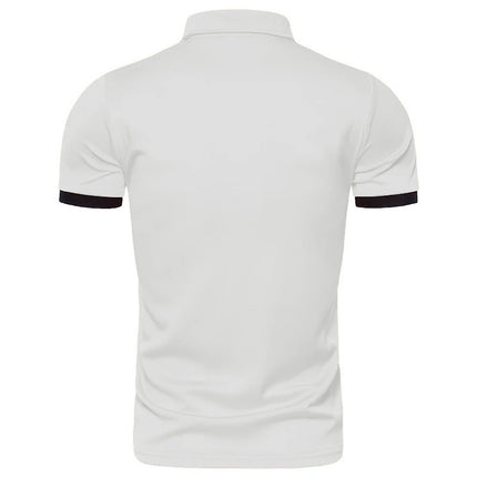 Men's Solid Color Short Sleeve T-Shirt Collar Polo Comfortable Breathable Fashion Basic Fit for Spring/Summer