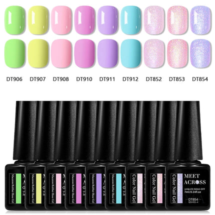 9pcs Macaron Color Gel Nail Polish Set HEMA TPO FREE Semi Permanent Soak Off UV Gel Varnish For Spring Summer Nail Supplies DIY