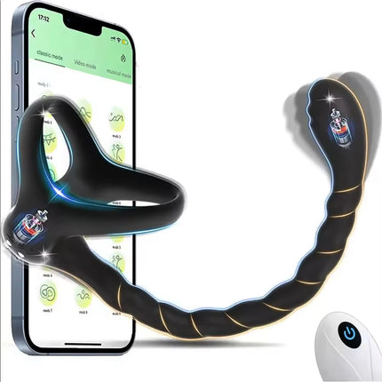 Prostate Massager Cock Ring Vibrators for Men Adult Sex Toy for Men Vibrating Cock Ring Stimulator Remote Control Anal Butt Plug