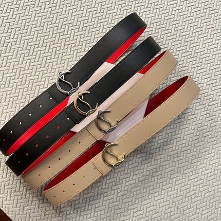 Genuine Leather Belt Unisex 3.8cm - Luxury Metal Buckle Fashion Belt / Ceinture Cuir Véritable Unisexe 3.8cm - Luxe Métal