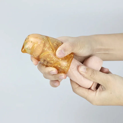 Male Masturbator Glans Exercise Sucking Pocket Pussy Transparent 9cm Masturbation Cup Penile Massager Sex Toys for Men Blowjob