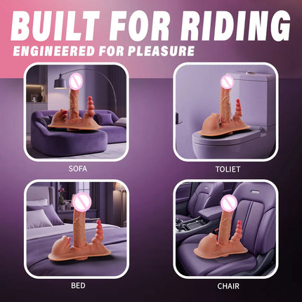 Thick Riding Dildo Sex Toys 3 in 1 Thrusting Vibrating Licking Big Realistic Dildo Adult Toys for Women with Suction Cup