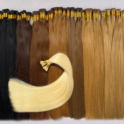 Straight Highlight Hair I Tip Hair Extensions Natural Real Virgin Human Hair Fusion Hair Original 99j 1b 613 Blonde Honey Color