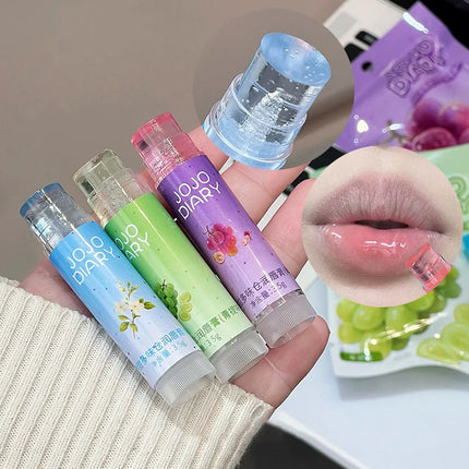 Coconut Hydrating Lip Balm Transparent Colorless Grape Apple Fruity Lip Care Moisturizing Anti-Dry Peach Jelly Lip Balm Makeup