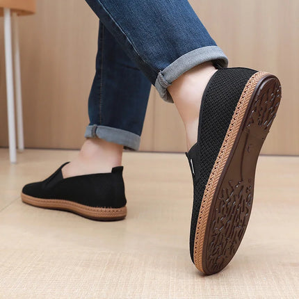 2025 Summer Men's Old Beijing Net Mesh Slip-on Casual Shoes Comfortable and Breathable Anti-slip Outsole Free Men's Shoes
