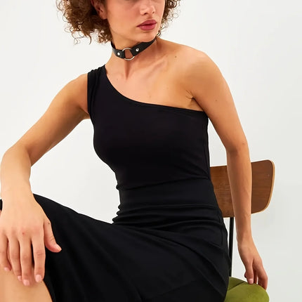 PU Leather Adjustable Women's Fashion Necklace Gothic Punk Y2K Style Collar Retro Erotic Couple Dating or Nightclub Accessories