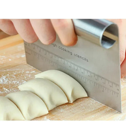 Stainless Steel Pastry Spatulas Cutter With Scale Pizza Dough Scraper Fondant Cake Decoration Tools Baking Kitchen Accessories