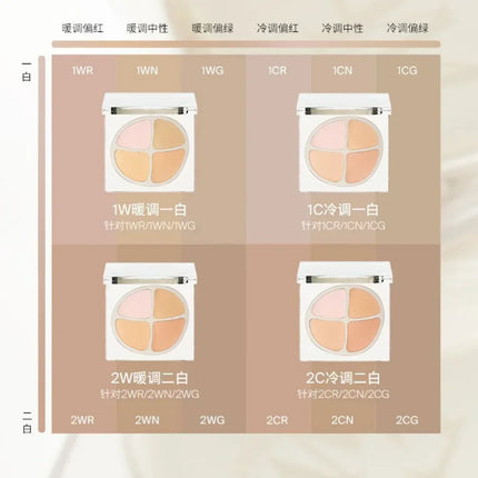 Joocyee Concealer 4-color Palette Facial Makeup Foundation Cream Invisible Pores Full Coverage Brighten Korean Makeup Cosmetics