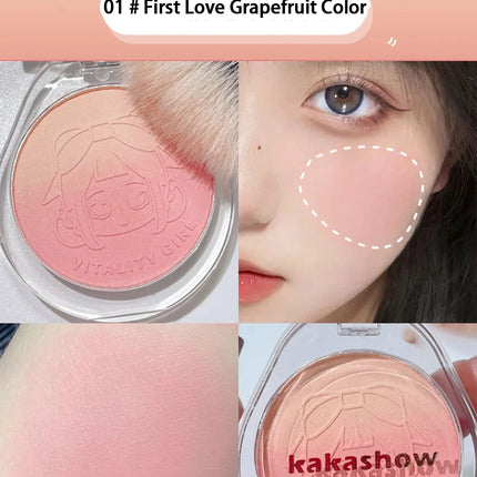 Kakashow Youthful Gradient Blush - Natural Nude Shade,  Easy-to-Blend Formula with Long-lasting Matte Finish,