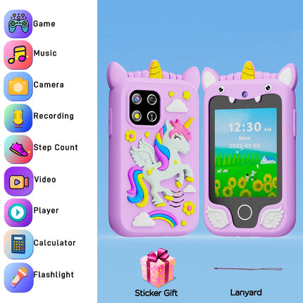 New Children Smart Phone Kids Toys Cartoon Unicorn Touchscreen Music Mobile Learning Educational Toys Birthday Boys Girls Gifts