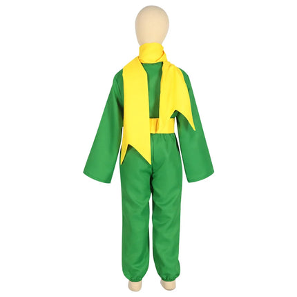 Anime Little Small Prince Cosplay Costume Green Top Pants Yellow Scarf Belt Suits Little Prince Uniform Outfits Wig Halloween