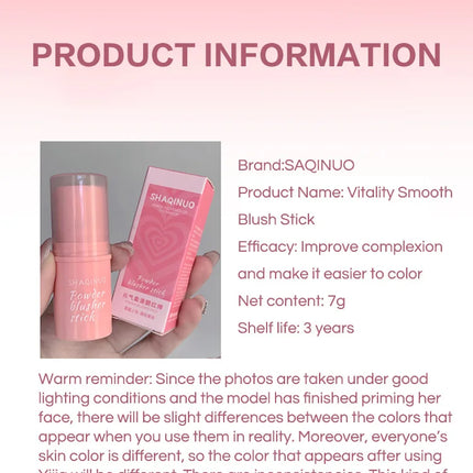 Velvet Matte Smooth Blush Stick Long-lasting And Low Saturation Natural Makeup Effect And Easy To Apply