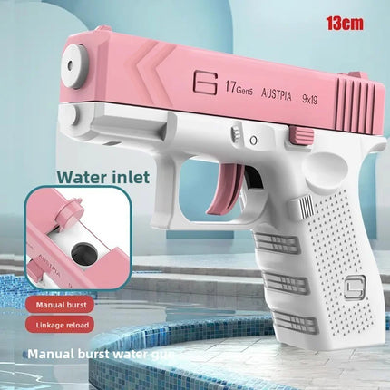 Electric Water Gun Rechargeable 10M Range Auto Manual Spray w Battery USB Cable Summer Outdoor Toy for Kids Adults Party Pool