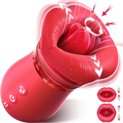 APP Bluetooth Control Mouth Vibrator Female Tongue Licking Breast Sucking Cunnilingus Flirting Vibrator Second Tide Masturbator