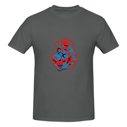 Funny Skull Mario  Men's Printed T-Shirt Unisex T shirtTshirt