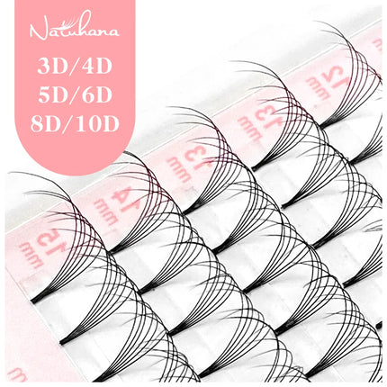 NATUHANA Lashes Korea BASF 3D-10D Pre Made Russian Volume Fan Eyelash Extension Russian Volume Premade Fans Cilios Makeup Tools