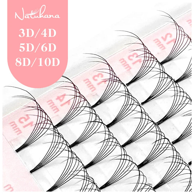 NATUHANA Lashes Korea BASF 3D-10D Pre Made Russian Volume Fan Eyelash Extension Russian Volume Premade Fans Cilios Makeup Tools