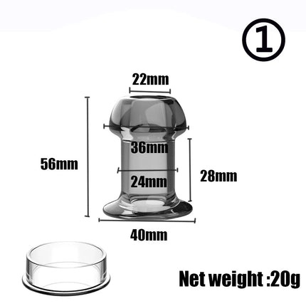 Transparent Hollow Anal Plug Set with Lids Leak-Proof Design Discreet Wear Anal Dilator Kit for Exploration Sex Toys