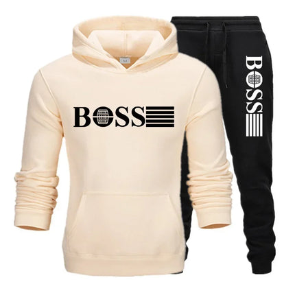 Two-piece fitness sets for autumn and winter, casual sportswear for men and women, and fashionable hooded sweatshirts