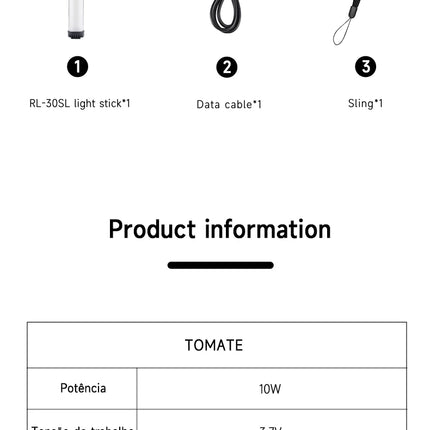 MIAOTU Handheld RGB Colorful Stick Light 30CM Handheld LED Light Wand CRI 95+ 2500K-9000K Photography Studio Lamp