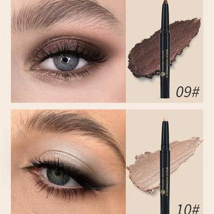 Glitter Brown Eyeshadow Pen Waterproof Lasting Shimmer Matte Lying Silkworm Eyeshadow Pencil Highlighter Stick Eyes Makeup Tools