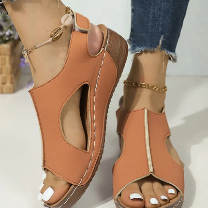 Heels Women's Sandals Wedges Shoes For Woman Summer Sandals Wedge Heel Sandalias De Mujer Low Platform Summer Shoes Heeled Women